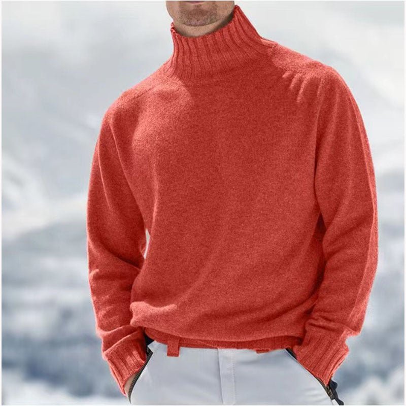 Caspian | Men's Elegant High Neck Ribbed Sweater