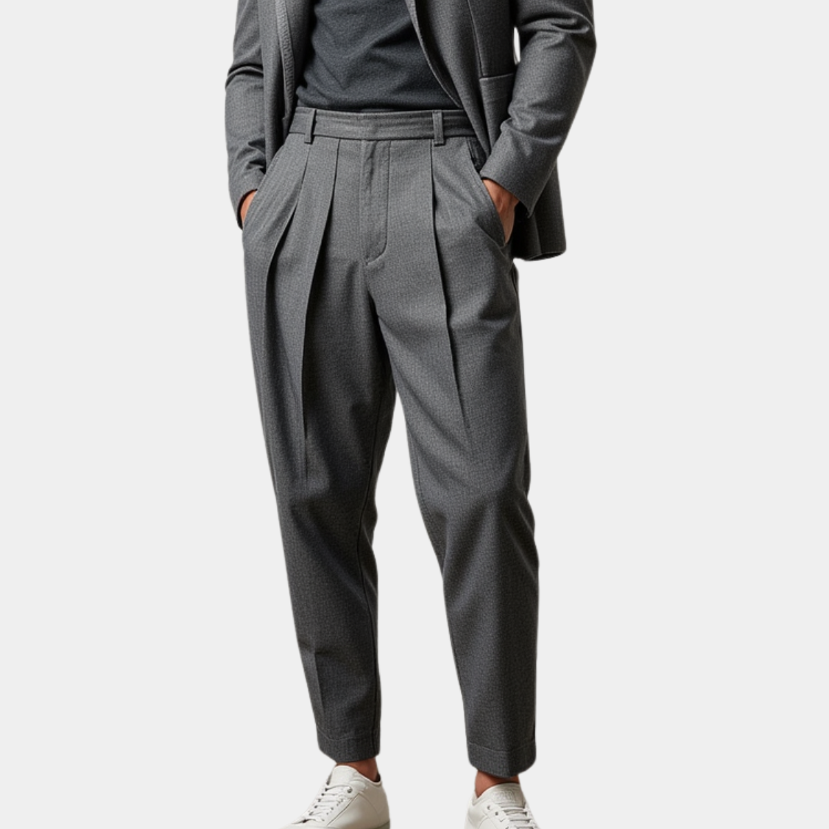 Otis | Men's High-Waist Pleated Wool Dress Pants