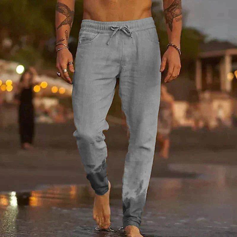 Jaime | Men's Linen Drawstring Casual Trousers