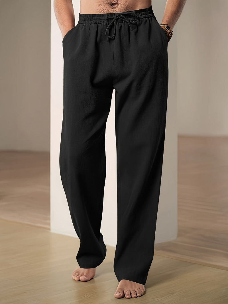 Rabbin | Men's Relaxed Fit Linen Pull-On Trousers