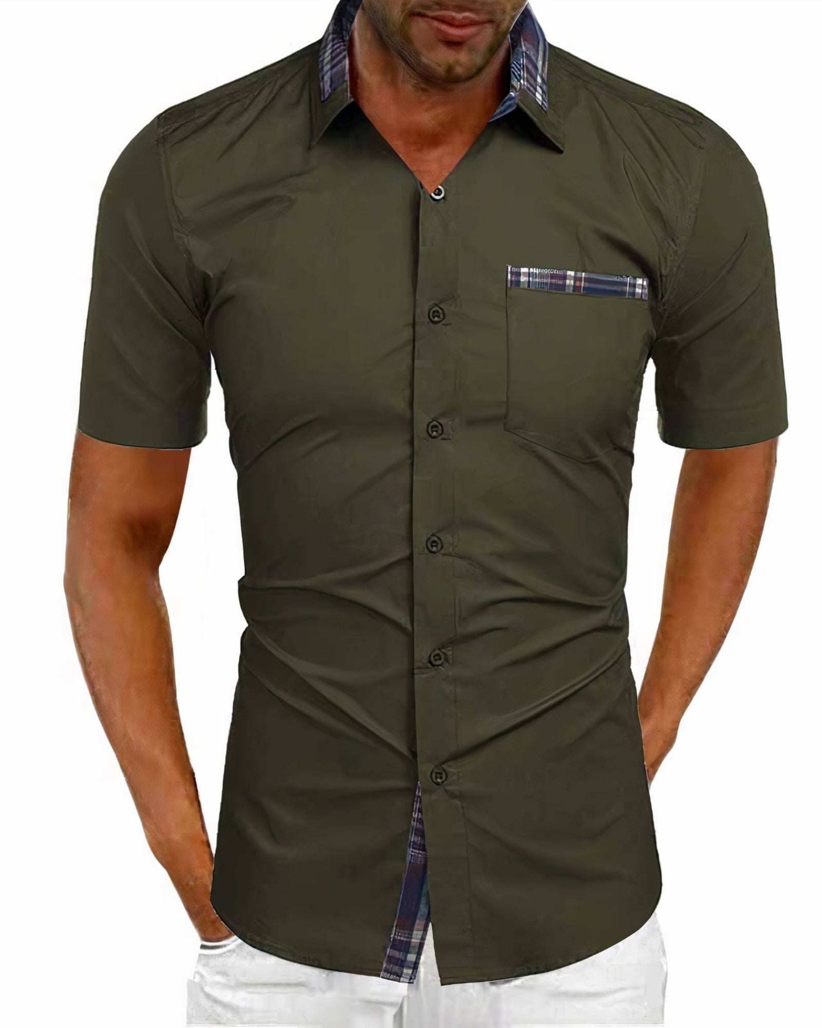 Ace | Men's Plaid Accent Button-Down Shirt