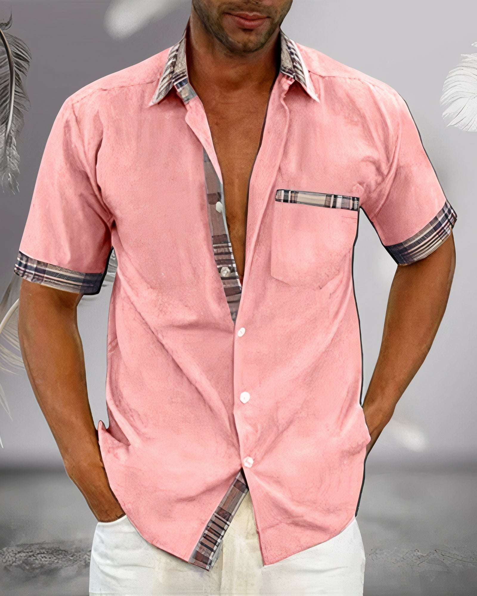 Ace | Men's Plaid Accent Button-Down Shirt