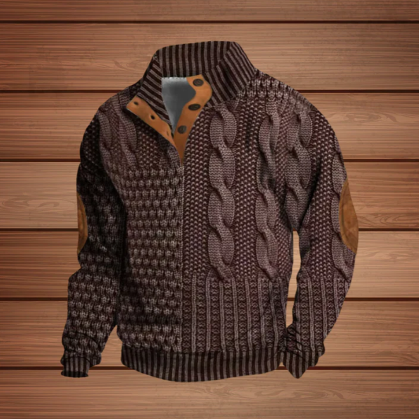 Bruno | Men's Speckled Knit Button Sweater