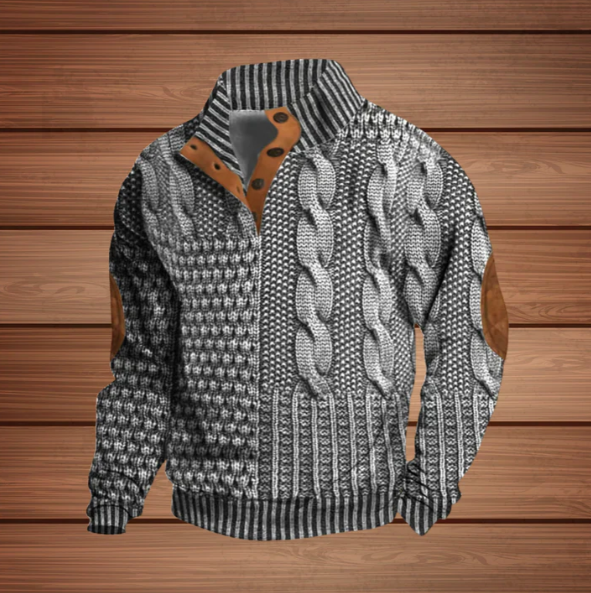 Bruno | Men's Speckled Knit Button Sweater