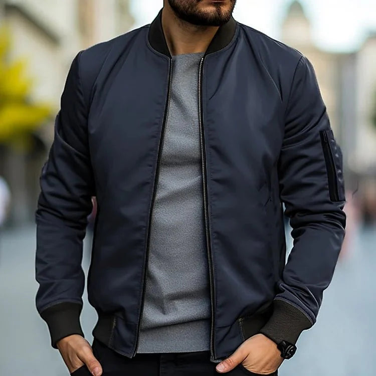 Percy | Men's Casual Bomber Jacket with Ribbed Cuffs