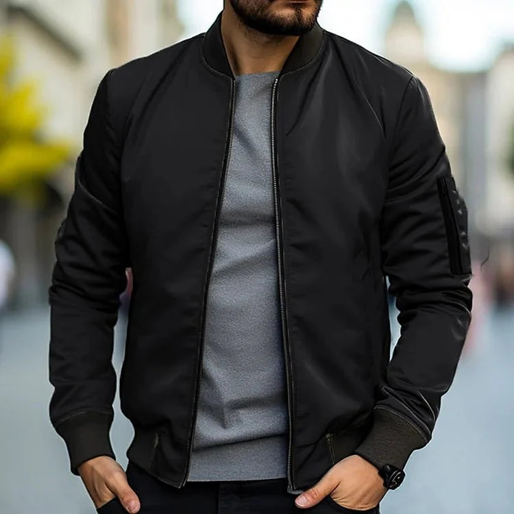 Percy | Men's Casual Bomber Jacket with Ribbed Cuffs