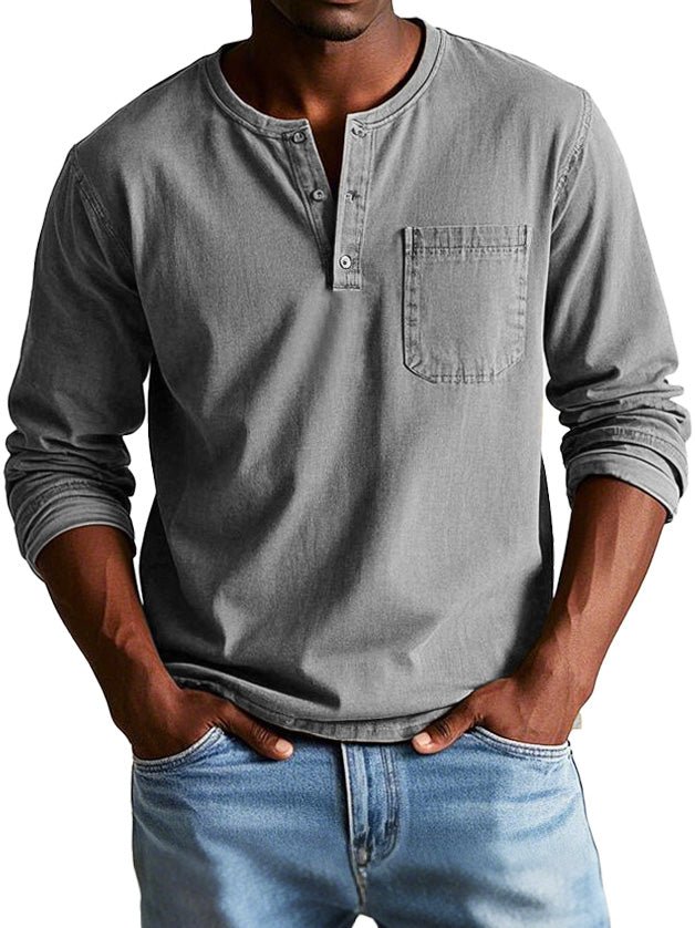 Carmelo | Men's Casual Long Sleeve Henley Shirt
