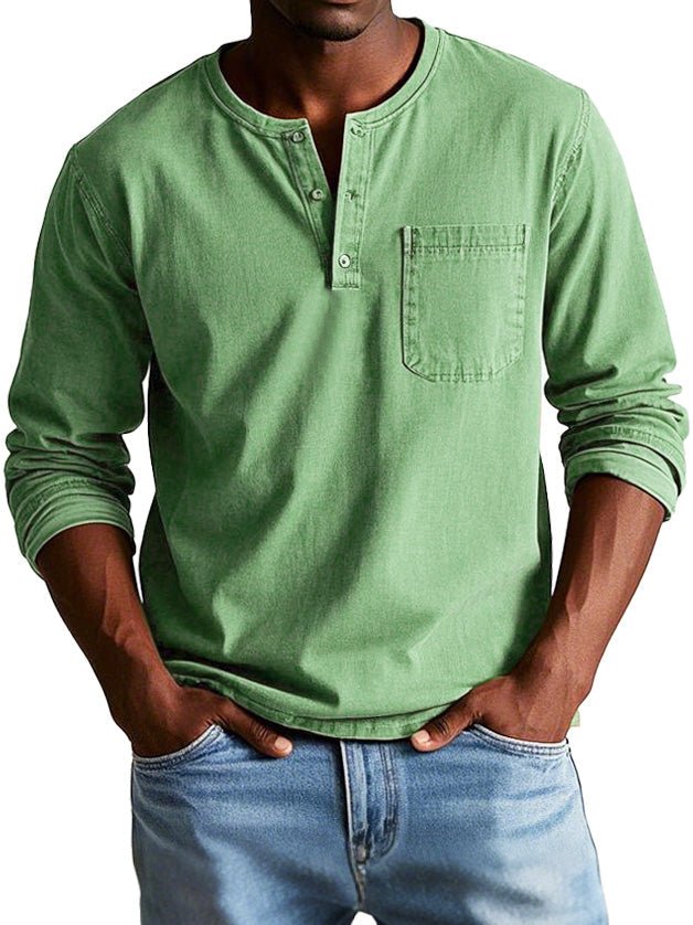 Carmelo | Men's Casual Long Sleeve Henley Shirt