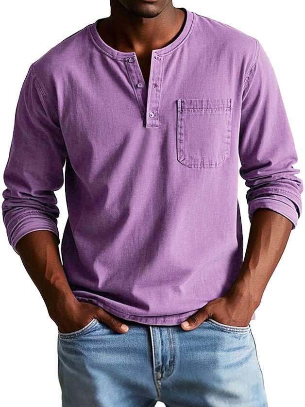 Carmelo | Men's Casual Long Sleeve Henley Shirt