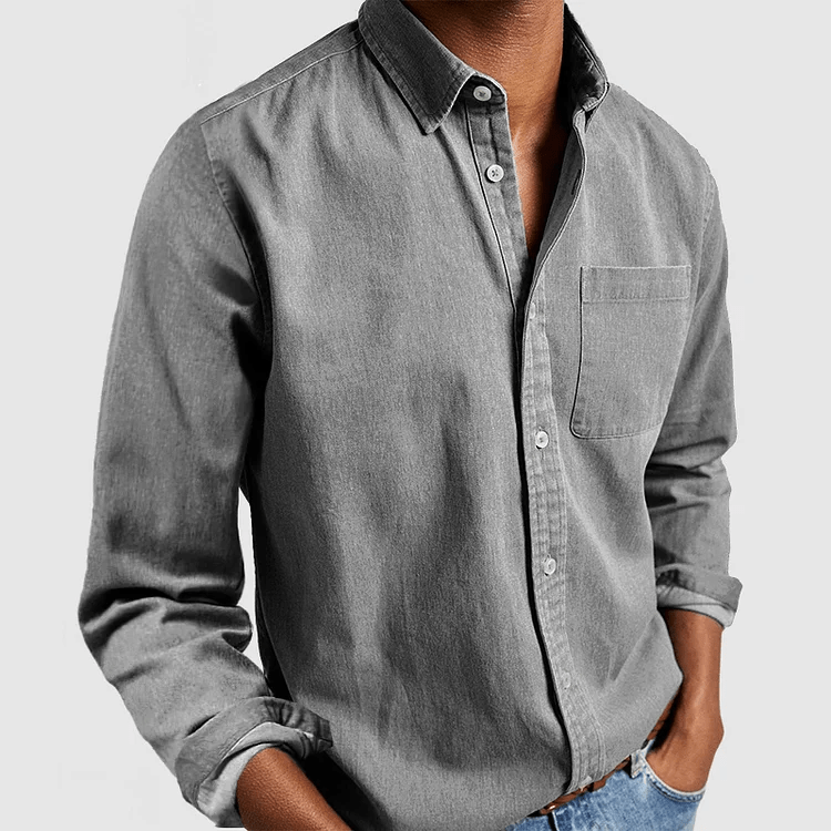 Daniel | Men's Casual Long Sleeve Shirt with Chest Pocket