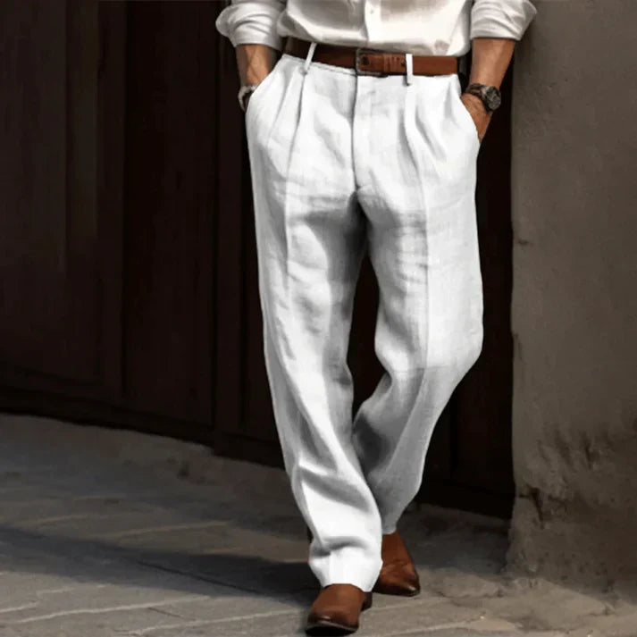 Norman | Men's Classic Straight-Cut Trousers with Pleats