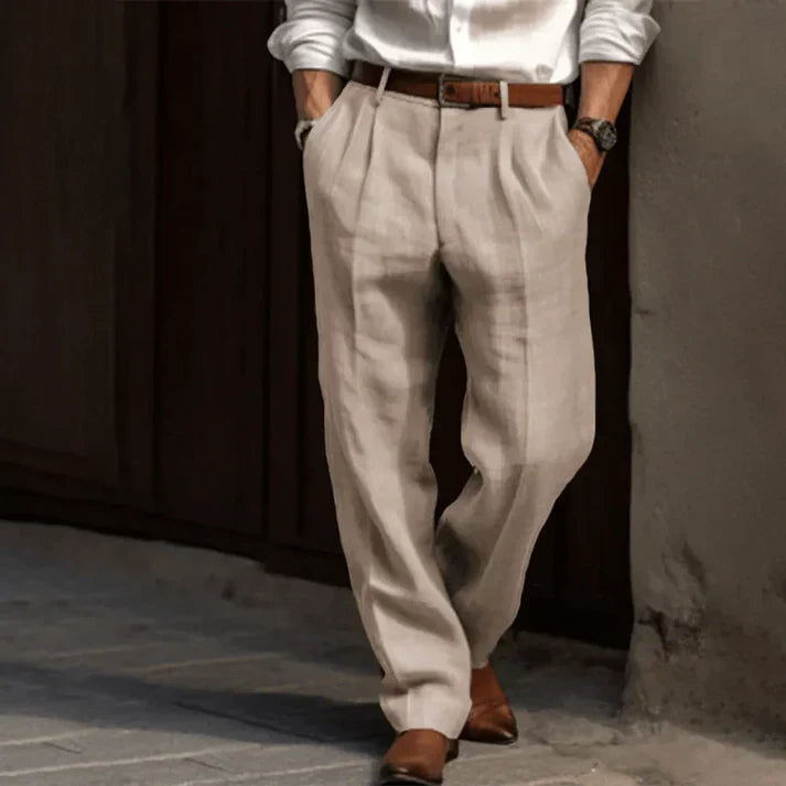 Norman | Men's Classic Straight-Cut Trousers with Pleats