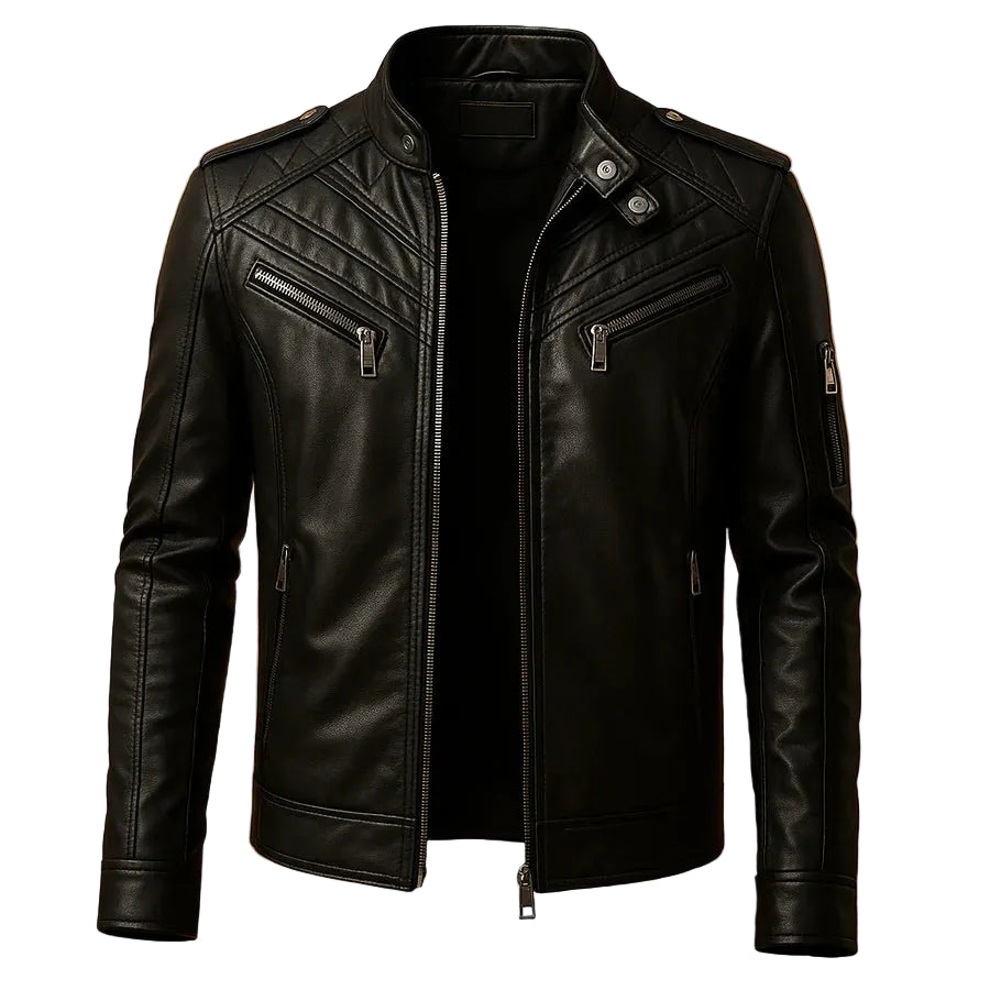 Drake | Men's Biker Jacket with Quilted Shoulders