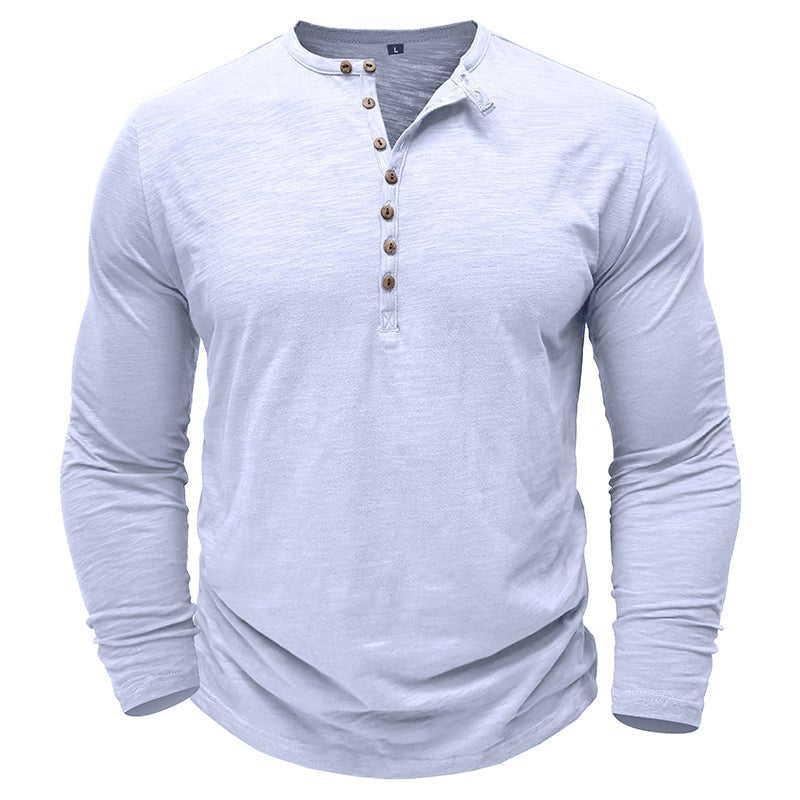 Kieran | Men's Long Sleeve Button Placket T-Shirt