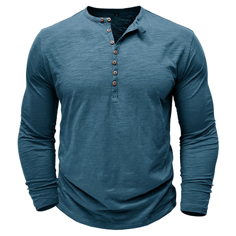 Kieran | Men's Long Sleeve Button Placket T-Shirt