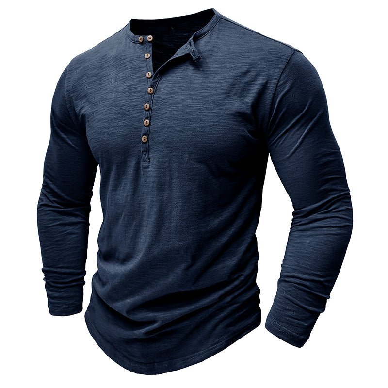 Kieran | Men's Long Sleeve Button Placket T-Shirt