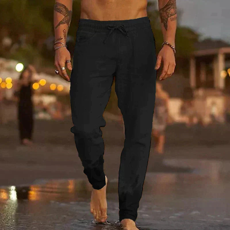 Jaime | Men's Linen Drawstring Casual Trousers