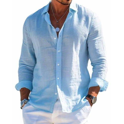 Rainer | Men's Long Sleeve Casual Linen Shirt