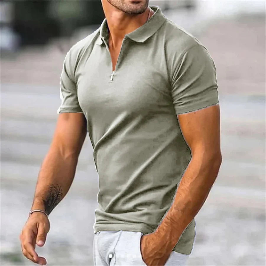 Andy | Men's Quarter-Zip Knit Polo Shirtwith Collar