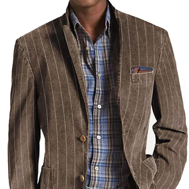 Charlie | Men's Striped Notched Lapel Single-Breasted Blazer