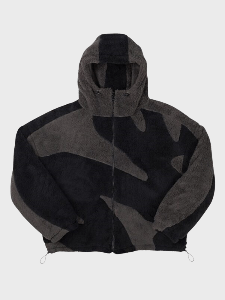 Ezra | Men's Abstract Print Fleece Jacket with Hood