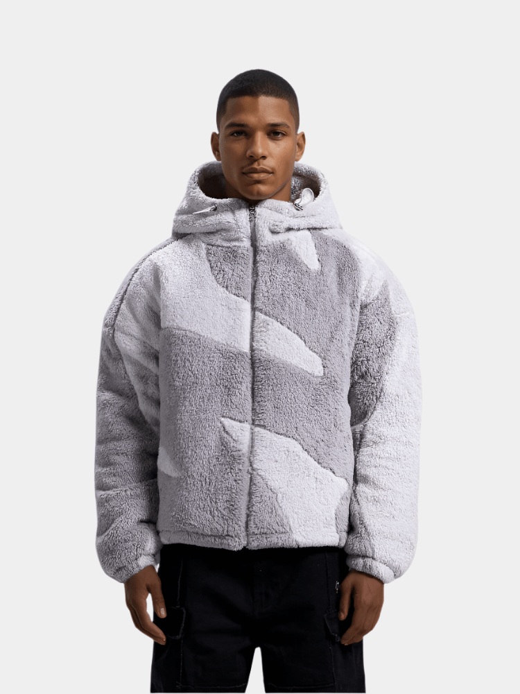 Ezra | Men's Abstract Print Fleece Jacket with Hood