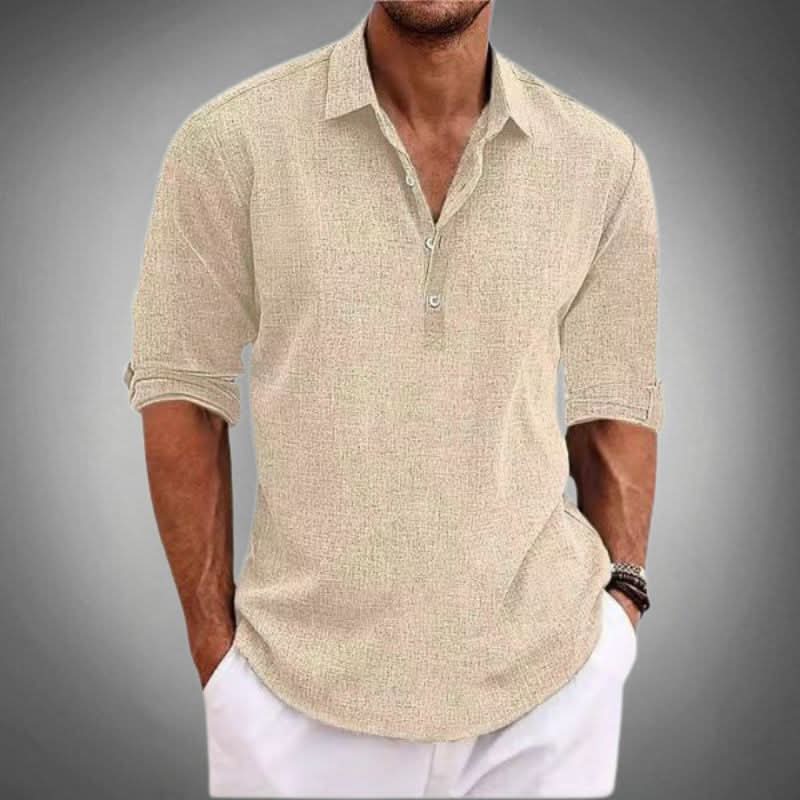 Henry | Men’s Cotton Linen Henley Shirt