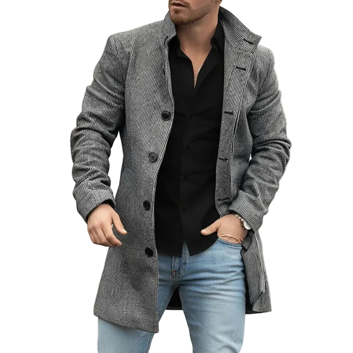 Samuel | Men's Stylish Notched Lapel Overcoat