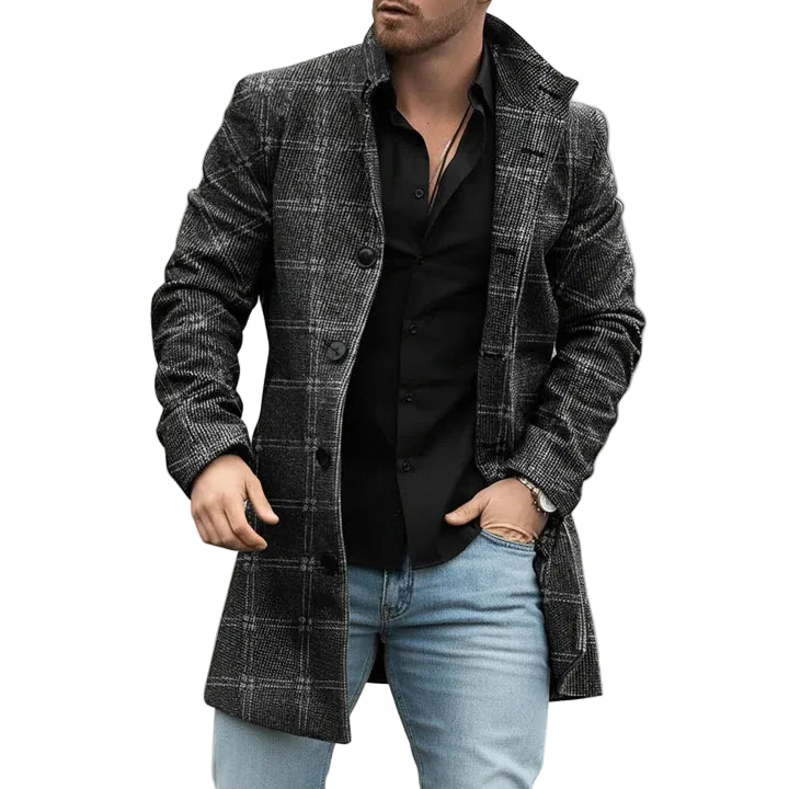 Samuel | Men's Stylish Notched Lapel Overcoat