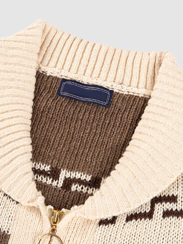 Ephraim | Men's Jacquard Knit Zip Cardigan