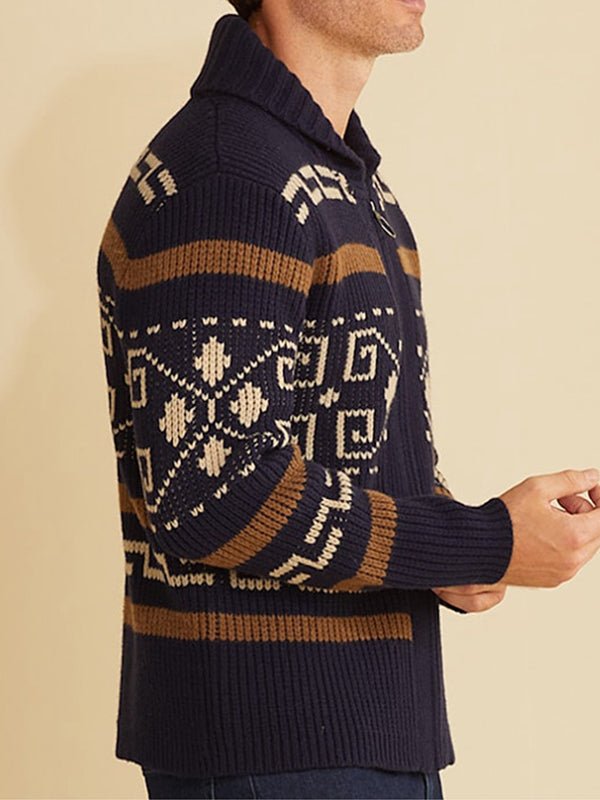Ephraim | Men's Jacquard Knit Zip Cardigan