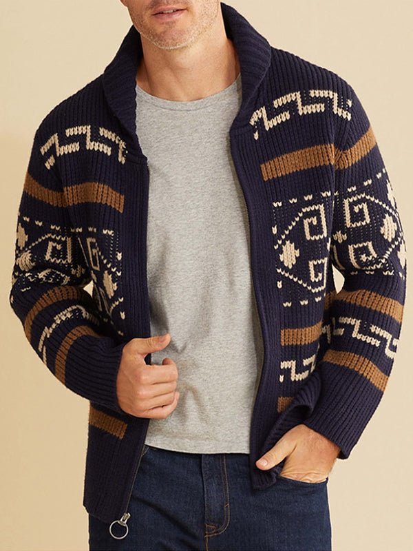Ephraim | Men's Jacquard Knit Zip Cardigan