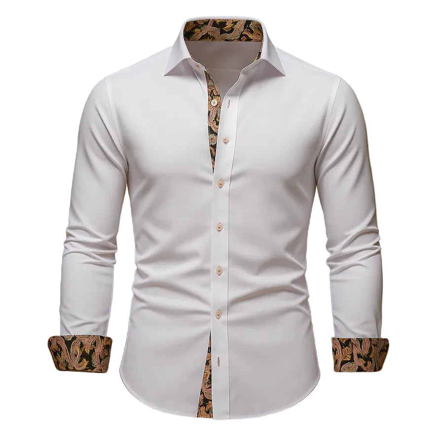 Isaiah | Men's Classic Contrast Trim Dress Shirt