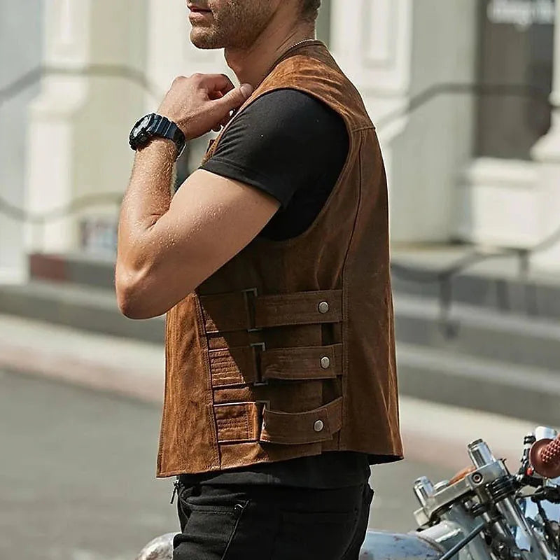 Fritz | Men's Biker Style Leather Vest