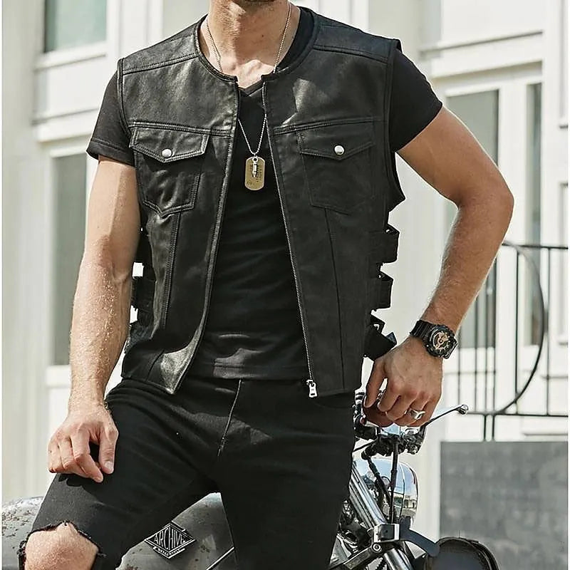 Fritz | Men's Biker Style Leather Vest