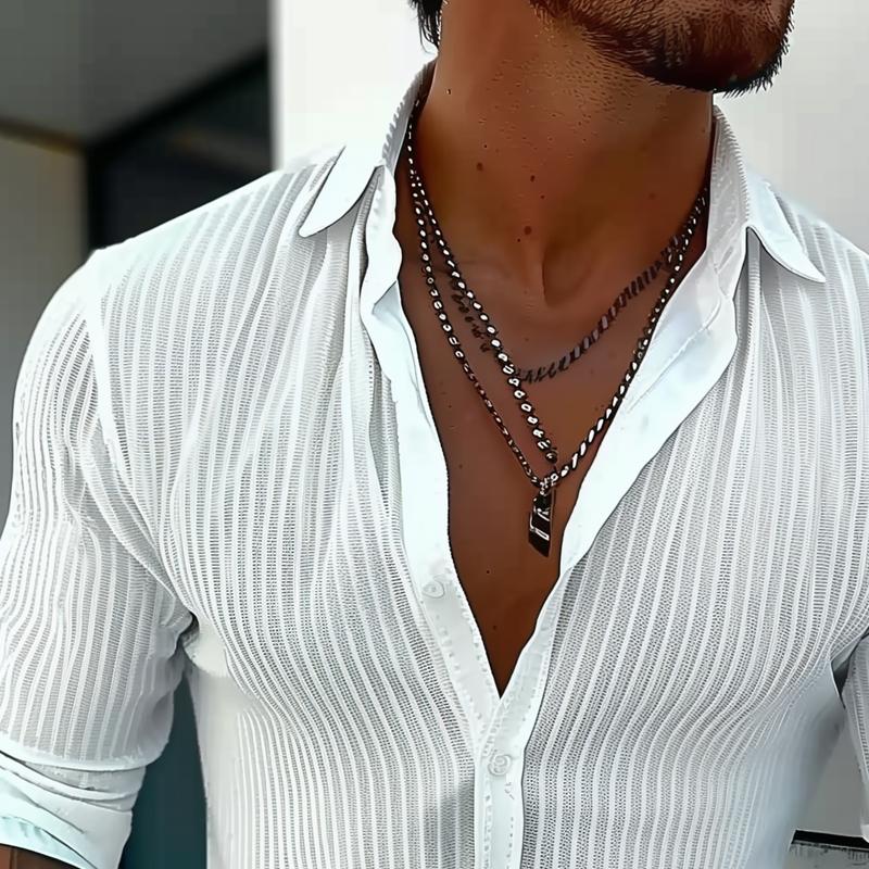 Cullen | Men's Striped Long Sleeve Linen Shirt