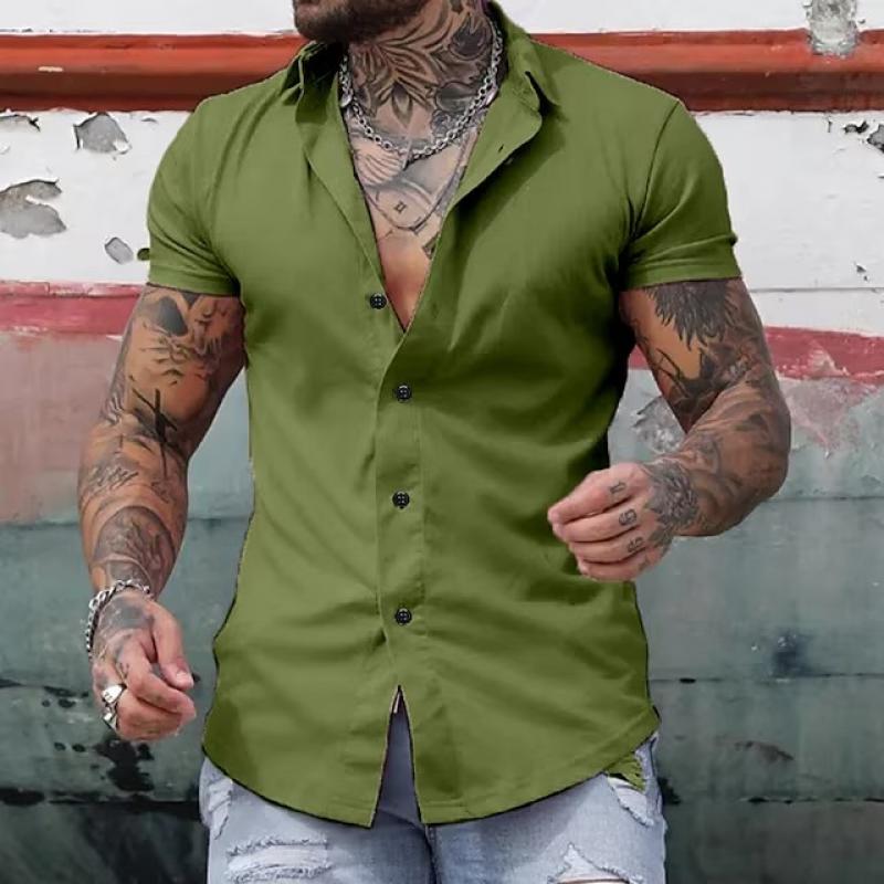 Hunter | Men's Lapel Short Sleeve Casual Shirt