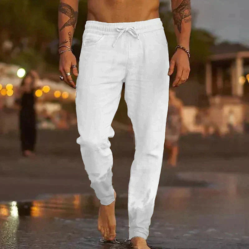 Jaime | Men's Linen Drawstring Casual Trousers