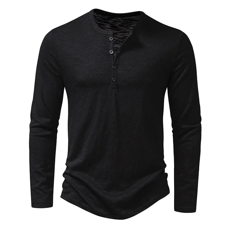 Gilmore | Men's Crew Neck Half-Button Henley Shirt