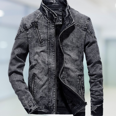 Frank | Men's Edgy Stand Collar Denim Jacket