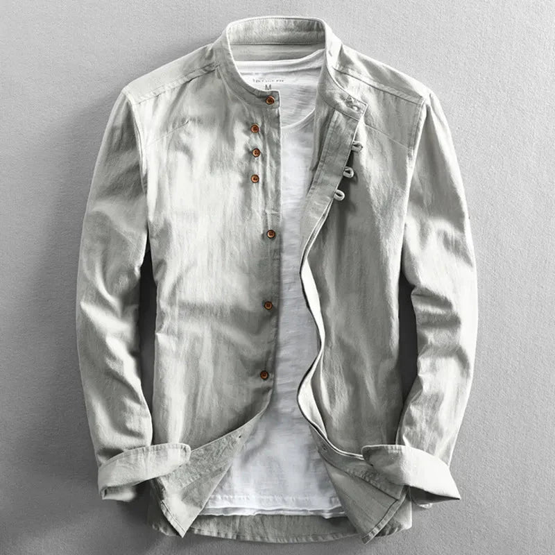 Hiro | Men's Cotton-Linen Long Sleeve Kimono Shirt