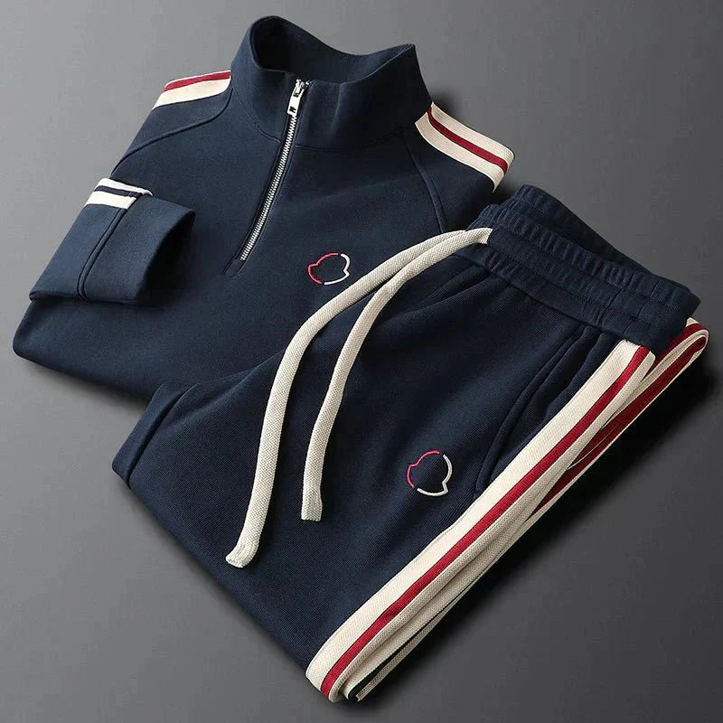 Orion | Men's Contrast Stripe Athletic Jacket & Pants Set