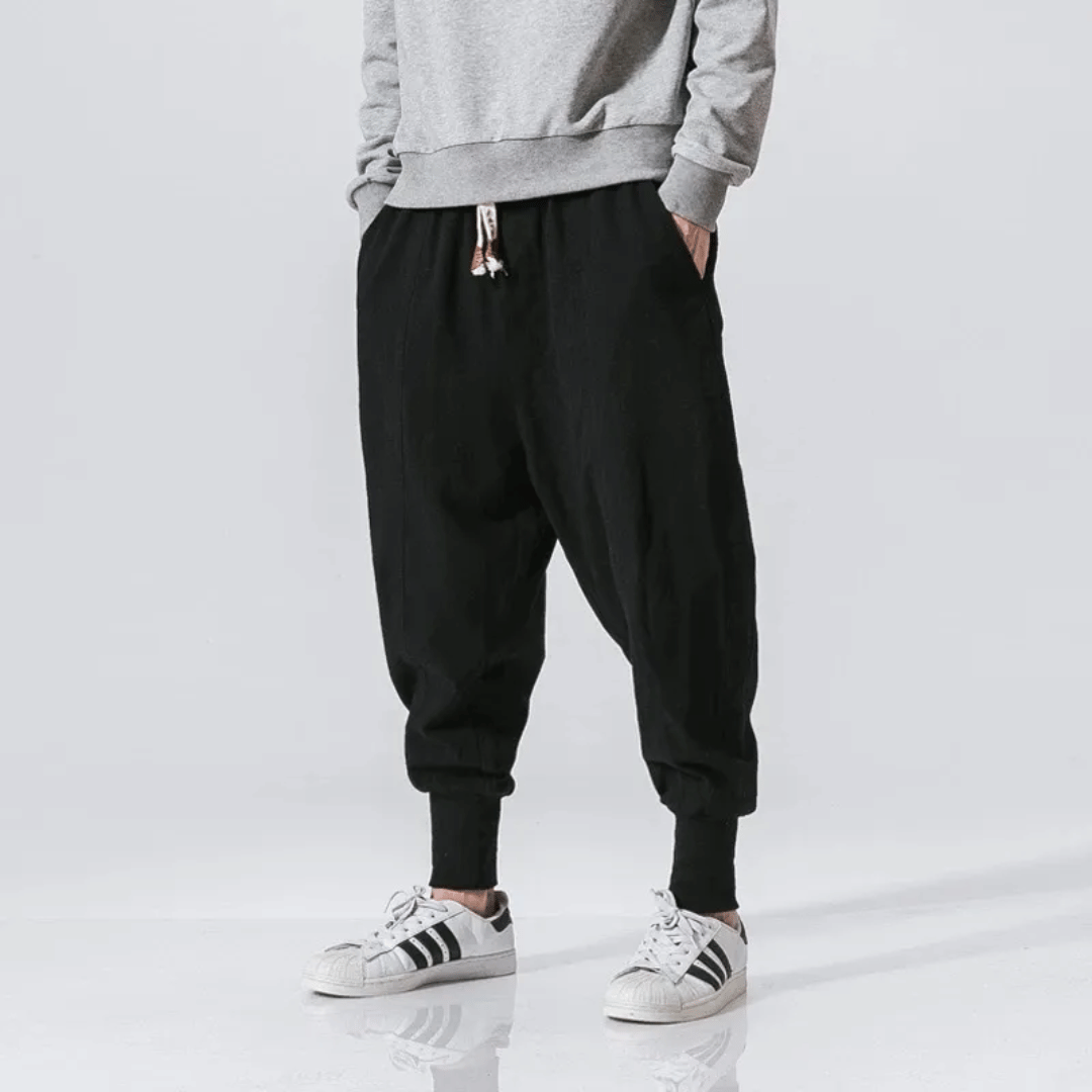 Kaiser | Men's Drop Crotch Pants with Drawstring Waist