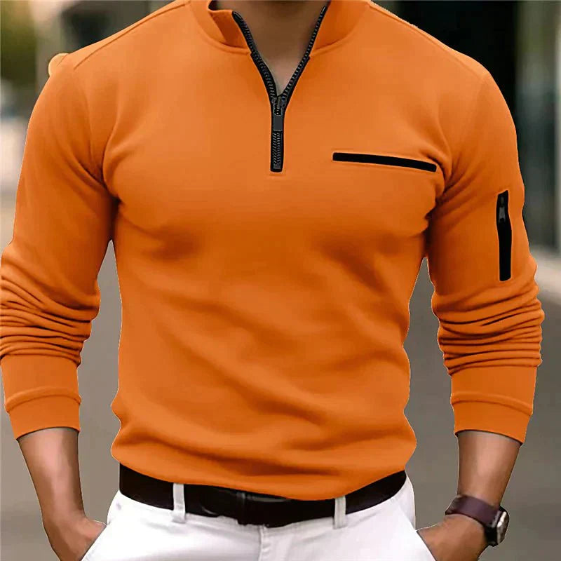 Jeremy | Men's Athletic Quarter-Zip Long Sleeves Sweater