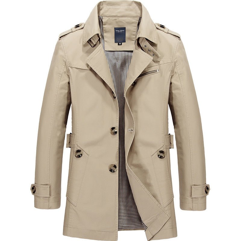 Gael | Men's Single-Breasted Notch Collar Trench Coat