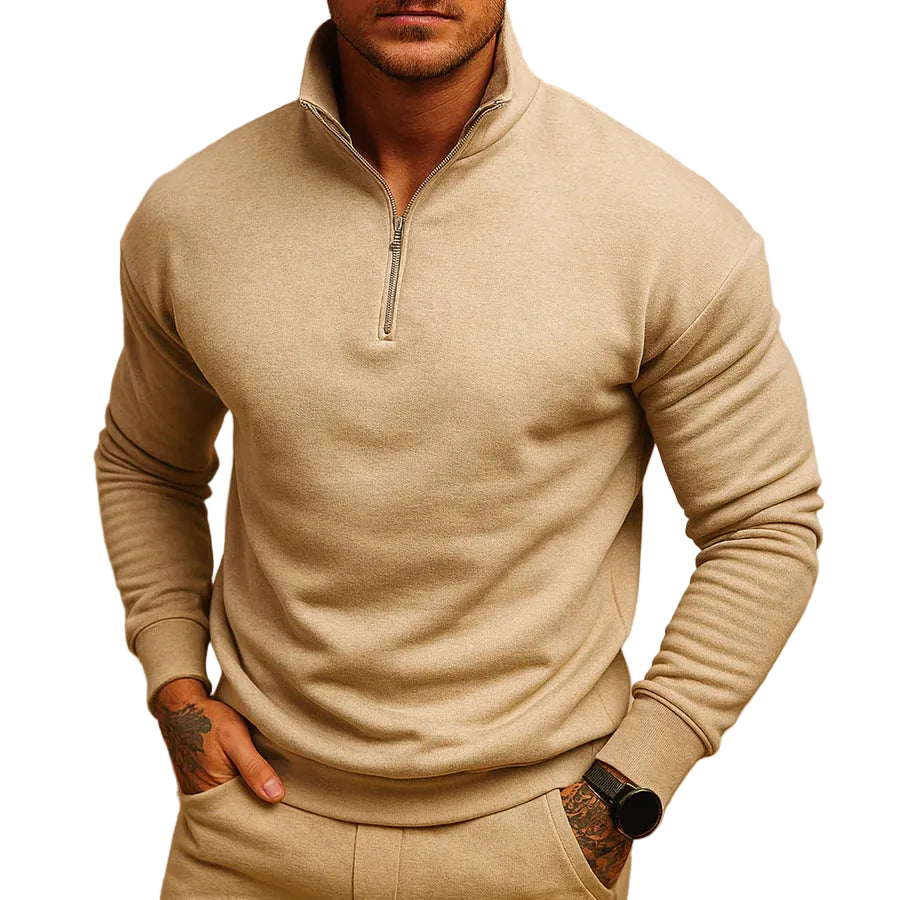 Joseph | Men's Mock Turtleneck Quarter-Zip Sweater