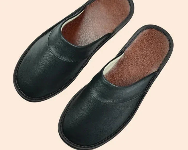 David | Men's Vegan Leather Slip-On House Slippers