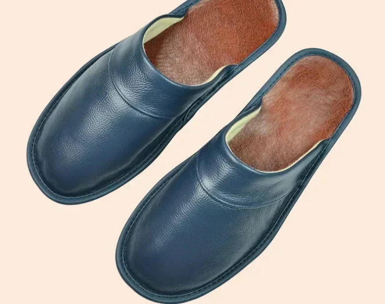 David | Men's Vegan Leather Slip-On House Slippers