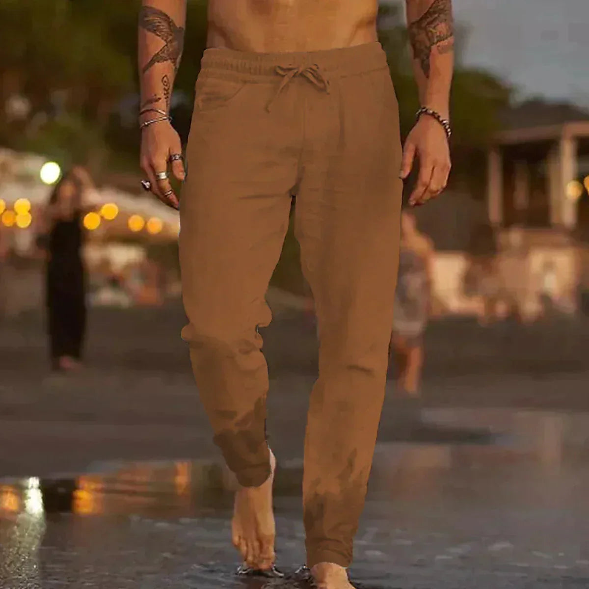 Jaime | Men's Linen Drawstring Casual Trousers