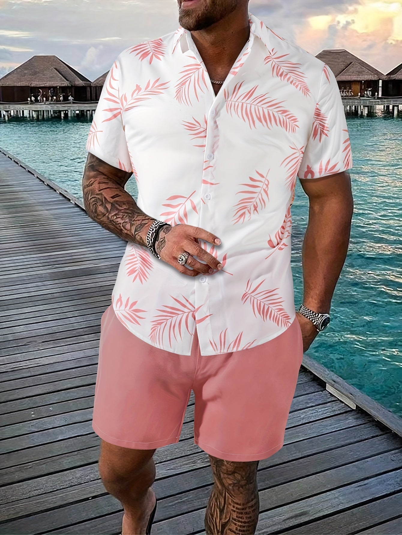 Fredrick | Men's Short Sleeve Shirt & Shorts Summer Set